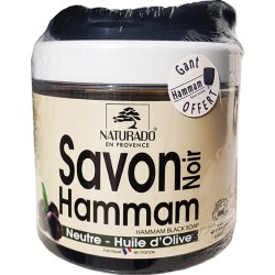 Savon Noir Hammam certifié Bio 600 gr + Gant Hammam Offert